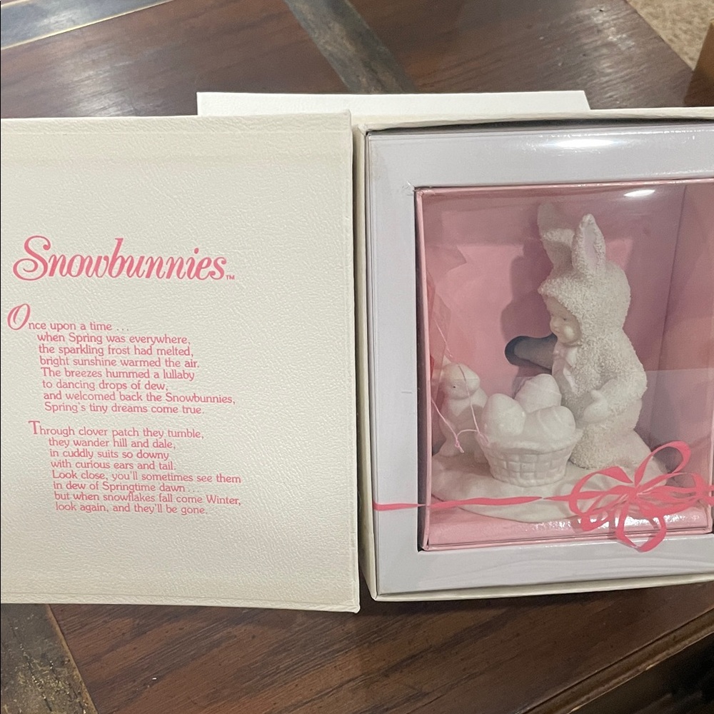 Department 56 Snowbunnies Figurine - White and Pink